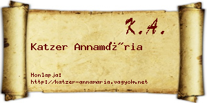 Katzer Annamária névjegykártya