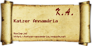 Katzer Annamária névjegykártya